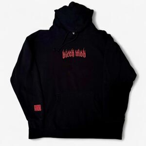 Married to the Mob MTTM B!tchMob Flames Hoodie Sweatshirt Black size XL, Unisex